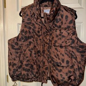 Old Navy Brown and Black Animal Print Vest- NWOT
